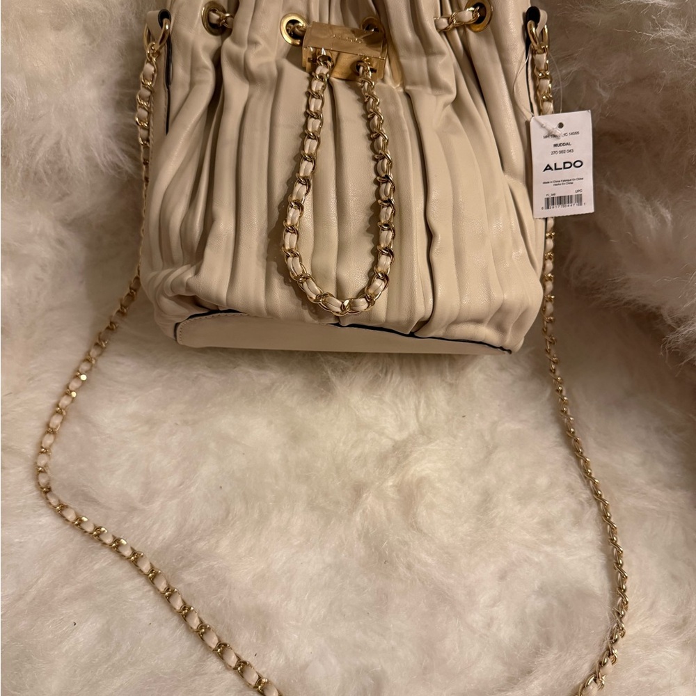 Aldo Elegant Cream and Gold Shoulder Bag